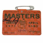 1971 Charles Coody Autographed Masters Badge JSA COA