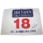 1995 Arnold Palmer Autographed British Open Flag JSA COA