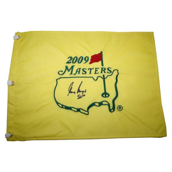 Gary Player Autographed 2009 Masters Embroidered Flag with 52nd Notation JSA COA