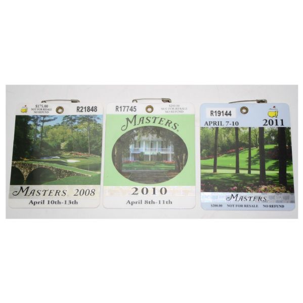 Lot of Three Masters Badges - 2008, 2010, and 2011
