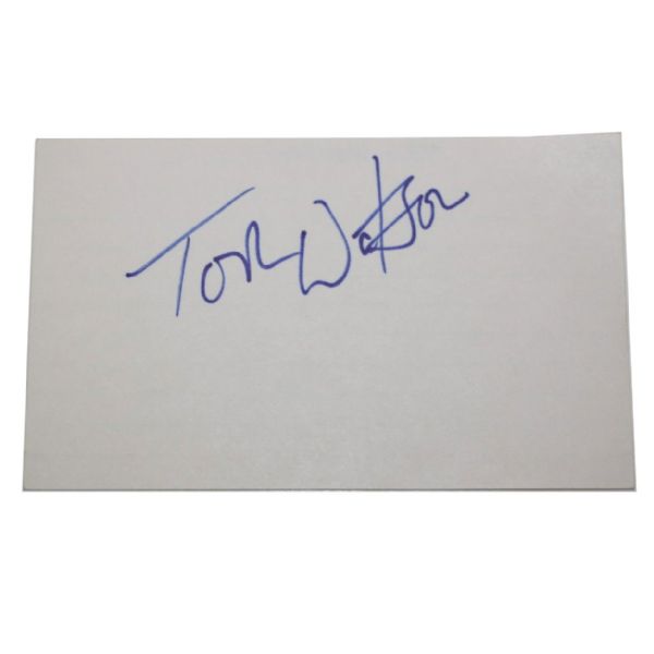 Tom Watson Autographed 3x5 Card JSA COA