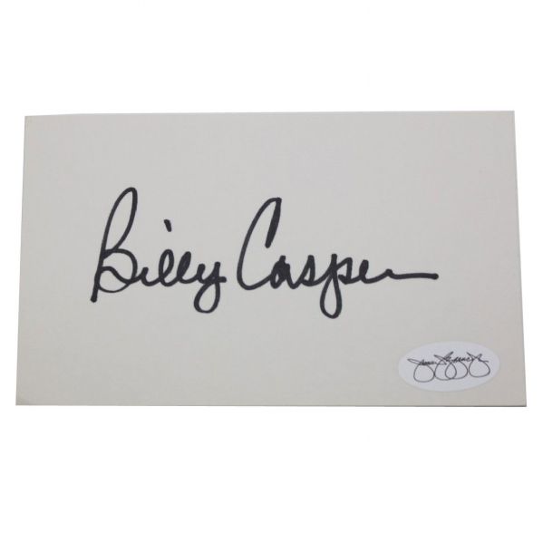 Billy Casper Autographed 3x5 Card JSA COA