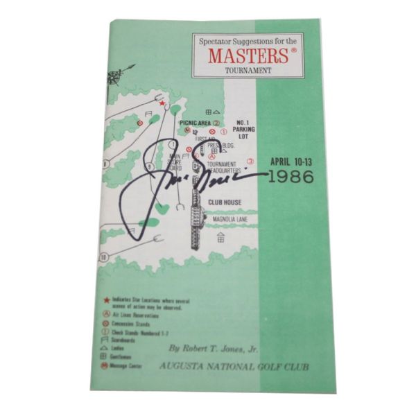 1986 Masters Spec Guide Signed by Jack Nicklaus JSA COA