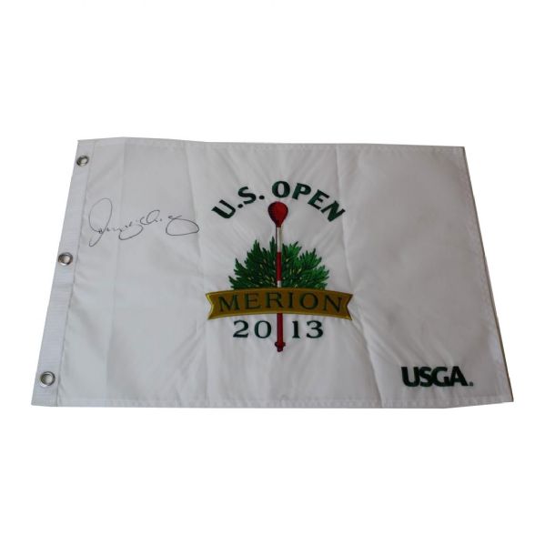 Rory McIlroy Autographed 2013 Embroidered White Merion Flag - FULL AUTO - JSA COA