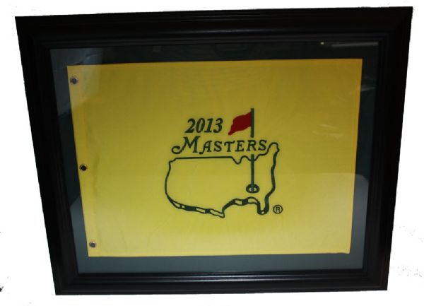 Framed 2013 Masters Embroidered Pin Flag