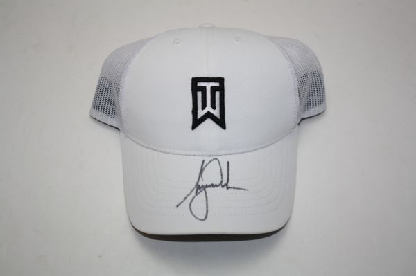 Tiger Woods Signed White TW Hat JSA COA