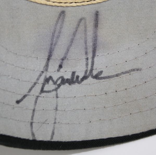 Tiger Woods Signed Official Black Masters Hat-Signed Under Brim-Shows Patrons Use