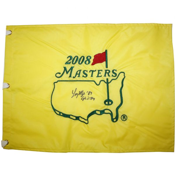 Larry Mize Single Signed Masters Flag - Seldom Seen JSA COA