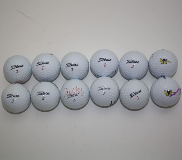 Lot of 12 Miscellaneous Signed Golf Balls JSA COA