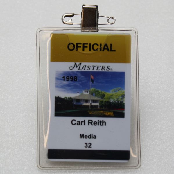 Augusta National Member Carl Reith's 1998 Personal Media Badge-O'Meara Champ