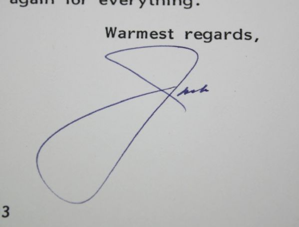 Jack Nicklaus Signed 1984 Letter JSA COA  
