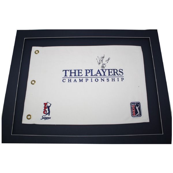 Hal Sutton Signed 'The Players' White Embroidered Flag JSA COA