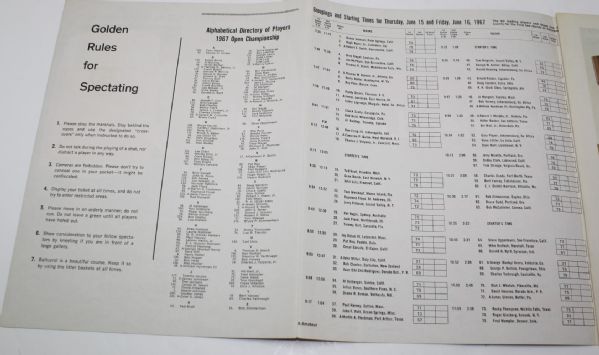 1967 US Open Pairing Sheet-Jack Nicklaus Win at Baltusrol G.C.