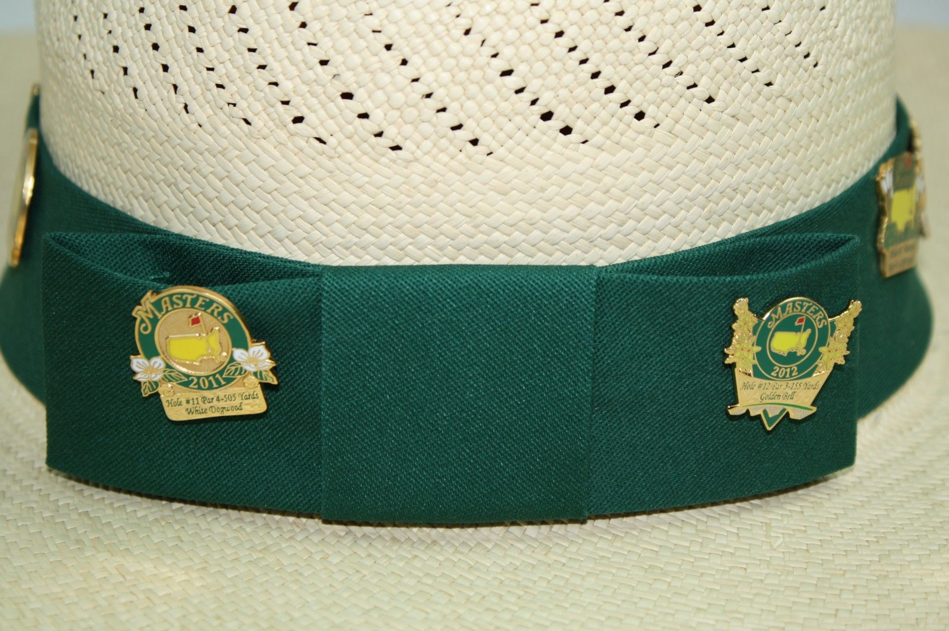 Lot Detail Masters Straw Hat with 12 Commemorative Pins 19971999