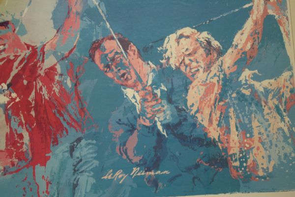 1983 LeRoy Neiman US Open Oakmont Signed Framed Original Poster - JSA COA