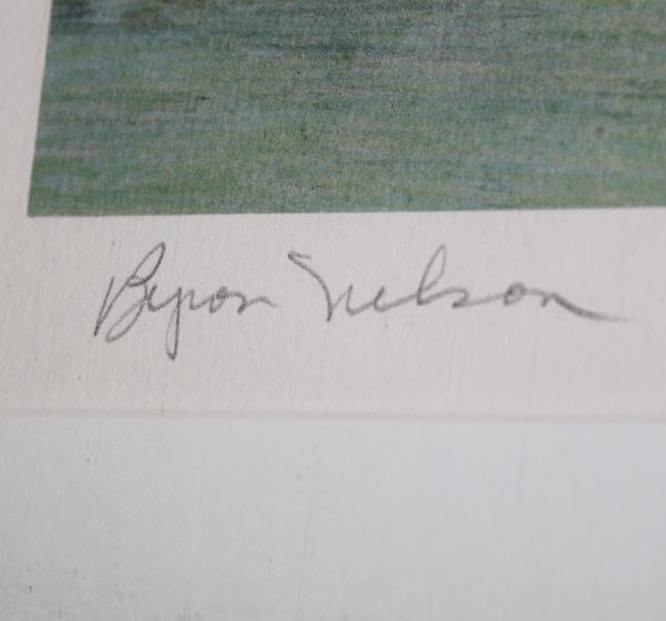 Byron Nelson Signed Limited Edition Litho 412/500 '12th At Augusta' by Helen Rundell JSA COA