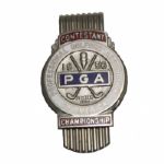Jack Flecks 1956 PGA Championship Contestant Money Clip, Badge