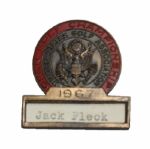 Jack Flecks 1967 US Open Championship Contestant Pin-Jack Nicklaus 7th Major Win