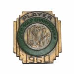 Jack Flecks 1950 US Open Contestant Pin - Hogans First Post Accident Win @ Merion