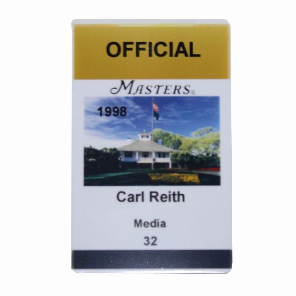 Augusta National Member Carl Reith's 1998 Personal Media Badge-O'Meara Champ