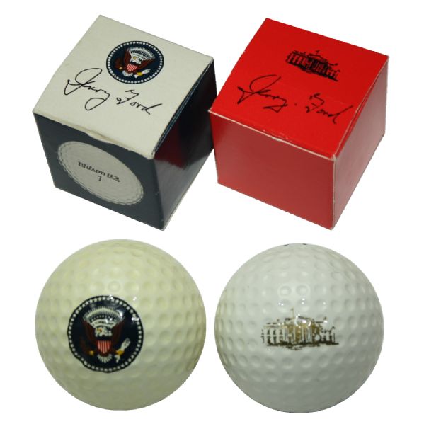 Lot of Two Jerry Ford Signature Model Golf Balls-Originates From Michigan PGA Official