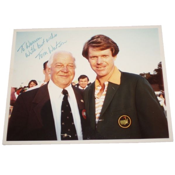 Tom Watson Signed Masters 8x10 Photo to PGA President Warren Orlick JSA COA