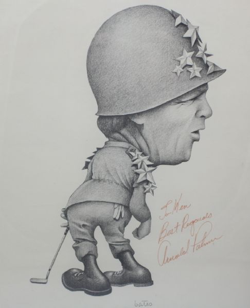 The 'General' Caricature Sketch of Arnold Palmer Signed by Arnie (pers.)