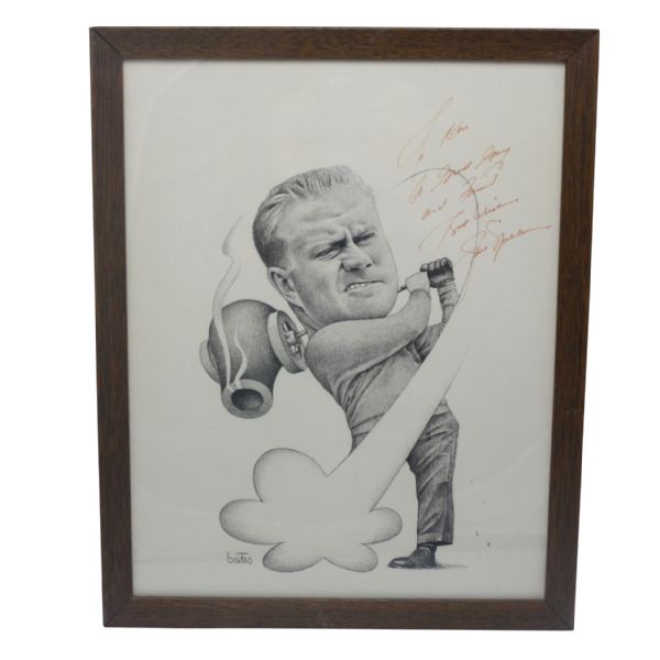 The 'Bomber' Caricature Sketch of Jack Nicklaus Signed by Jack (Pers.)