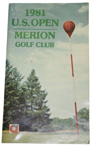 1981 US Open Merion Program with Nicklaus, Crenshaw, Irwin, and Sutton Autographs
