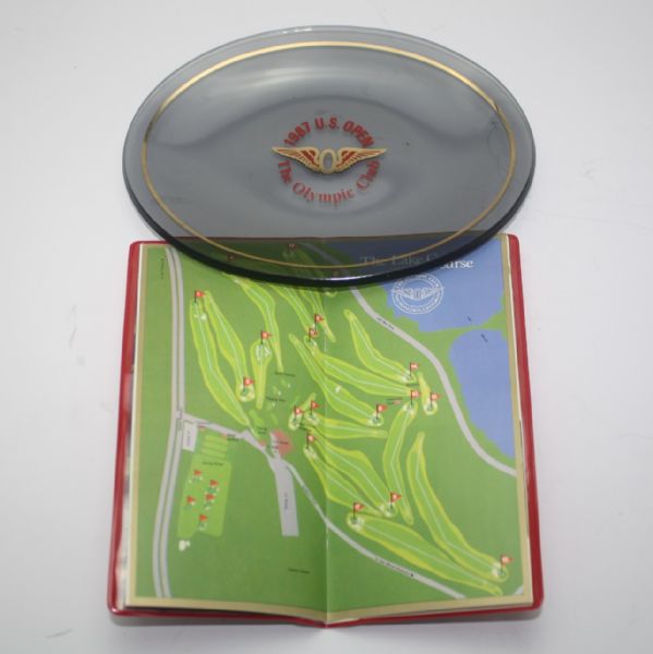 Jack Fleck's 1987 US Open Player Gift Plate with Pamphlet and 1987 Open Annual 