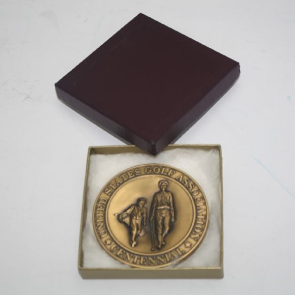 Jack Fleck's USGA Centennial Medallion-Presented as '55 Open Champ-Depicts Ouimet