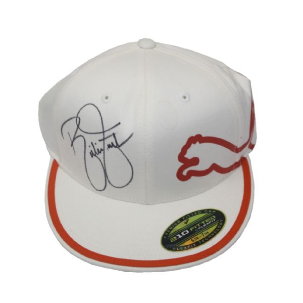 Rickie Fowler Signed White with Orange PUMA Hat JSA COA