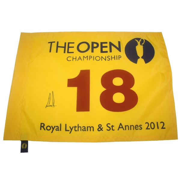 Ernie Els Signed 2012 OPEN Championship Flag Royal Lytham and St. Annes JSA COA