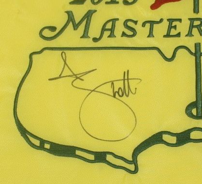Adam Scott Signed Masters 2013 Embroidered Flag JSA COA