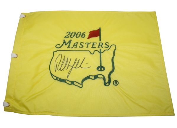 Phil Mickelson Signed Masters 2006 Embroidered Masters Flag JSA COA