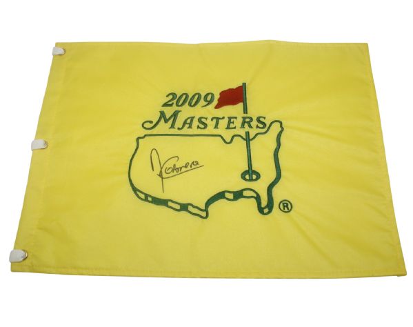 Angel Cabrera Signed Masters 2009 Embroidered Flag JSA COA