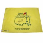 Tiger Woods Signed Masters 2005 Embroidered Flag - Additional Embroidery UDA BAK42791