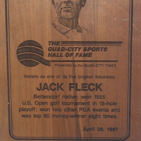 Jack Fleck's Quad-City Sports Hall of Fame Induction Plaque-Original Class 