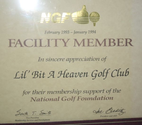 Jack Fleck PGA Member Certificate, and Two National Golf Foundation Facility Member Certs 
