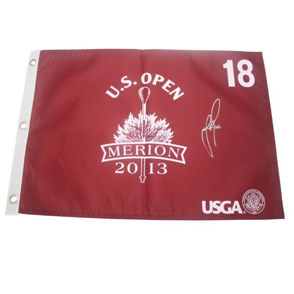 Justin Rose Signed 2013 US Open Flag - Merion JSA COA