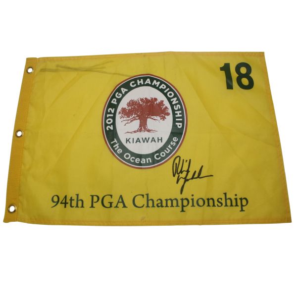 Phil Mickelson Signed 2012 PGA Championship Kiawah Flag JSA COA