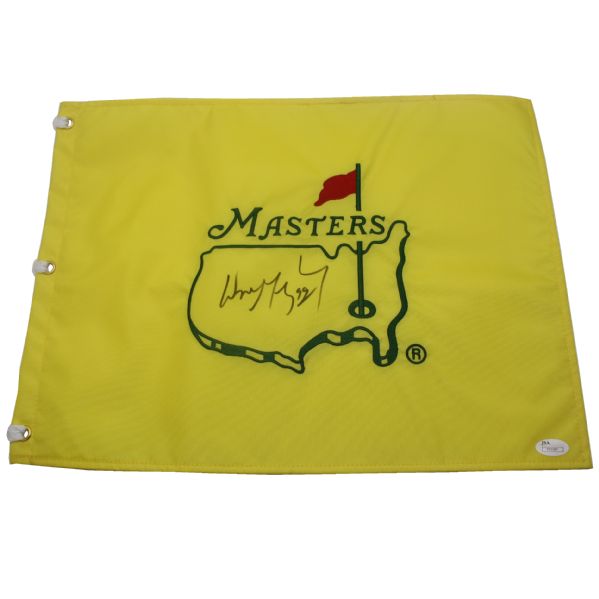 Wayne Gretzky Signed Undated Masters Embroidered Flag JSA #Y01297