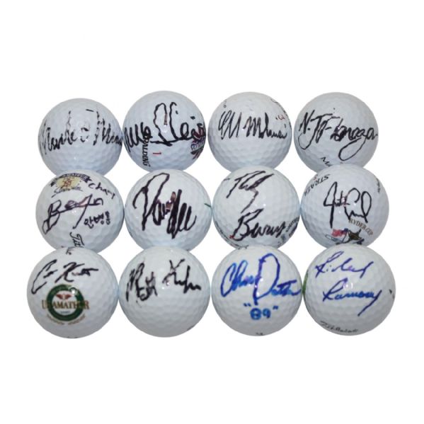 Lot of Twelve: US Amateur Champions Signed Golf Balls JSA COA