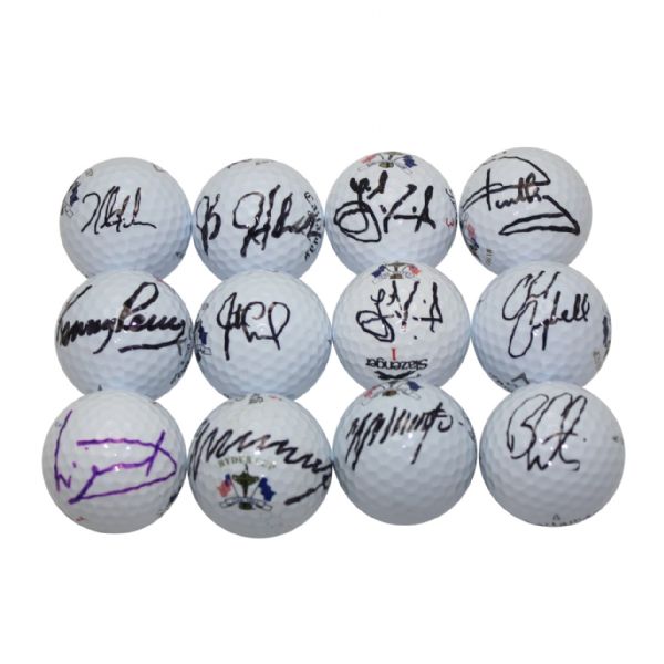 Lot of Twelve: Ryder Cuppers Signed Golf Balls JSA COA