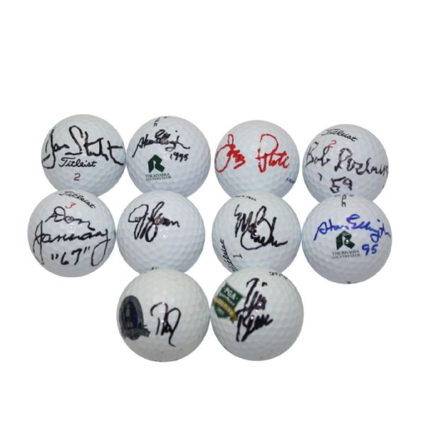 Lot of Ten: PGA Championship Champions Signed Golf Balls JSA COA