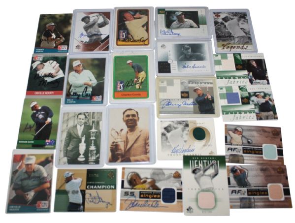 Lot of 22 Golf Cards: 15 Signed and 7 Unsigned Including Hogan and Jones JSA COA