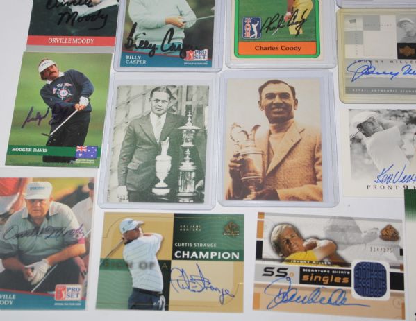 Lot of 22 Golf Cards: 15 Signed and 7 Unsigned Including Hogan and Jones JSA COA