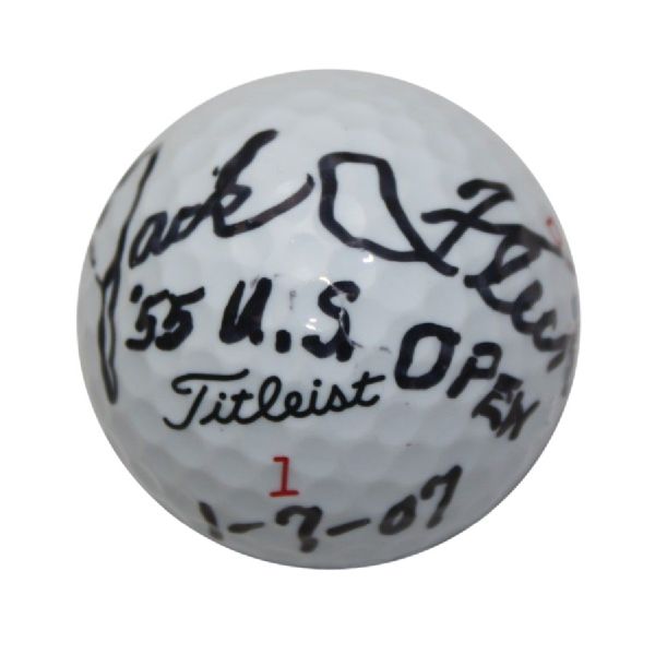 Jack Fleck Signed Golf Ball with US Open Inscription JSA COA