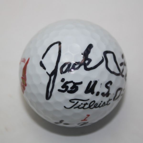Jack Fleck Signed Golf Ball with US Open Inscription JSA COA