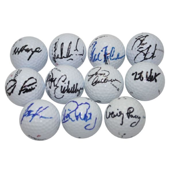 Lot of Eleven Signed Golf Balls JSA COA